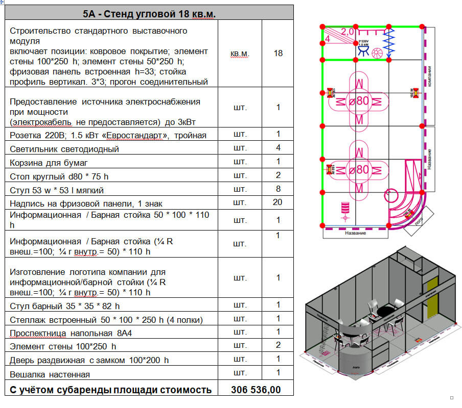 5А - Стенд угловой 18кв.м.